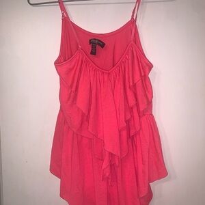 Streetwear Society Asymmetrical Pink Ruffled Camisole